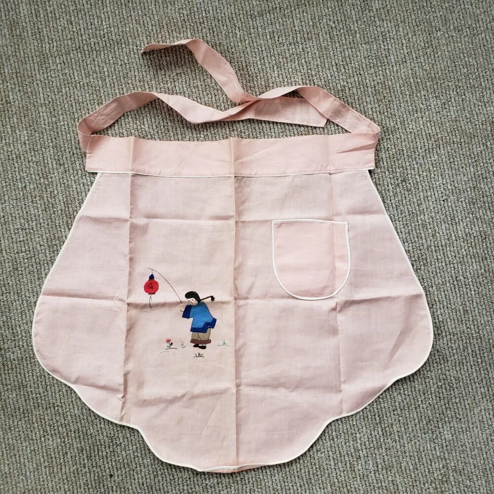 Vtg 50s Hostess Half Apron